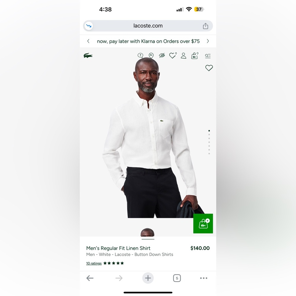 LACOSTE LINEN SHIRT FOR MEN